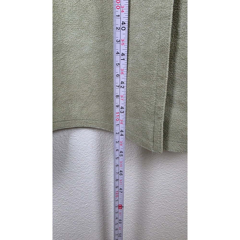 Blassport Midi Dress Womens 14 Sage Green Ultra Suede Button Front Matching Belt - Picture 5 of 16